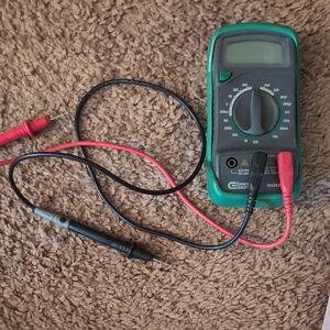 Green Digital Multimeter with Probes